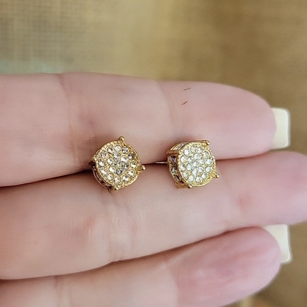 Hip Hop CZ Stud Earrings, unisex - Picture 5 of 8